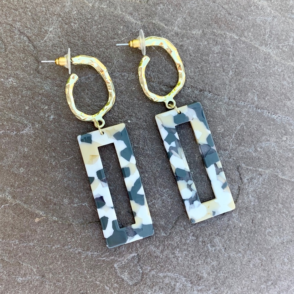 Acrylic Gold Plated Fashion  Earrings